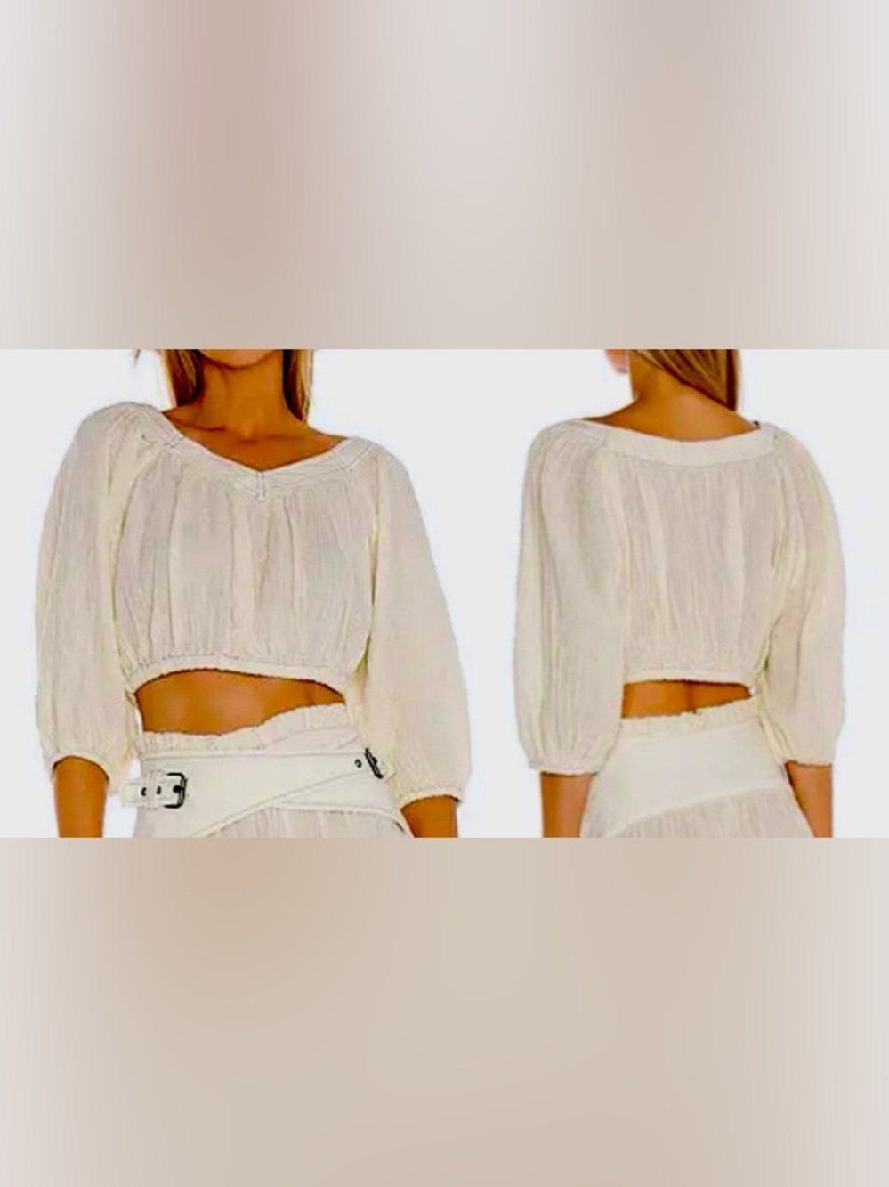 Free People Lou Lou Crop Top size S / light yellow